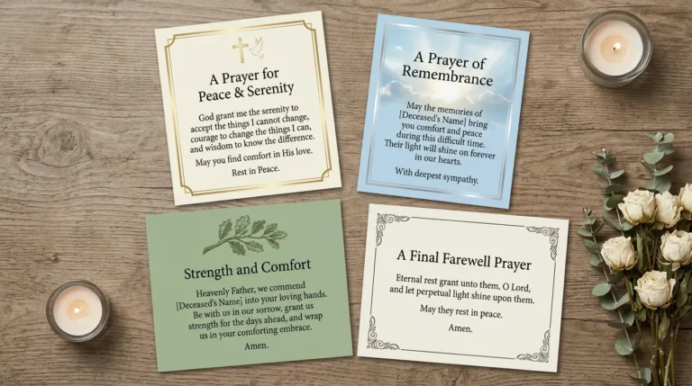 Prayers for Funeral Prayer Cards