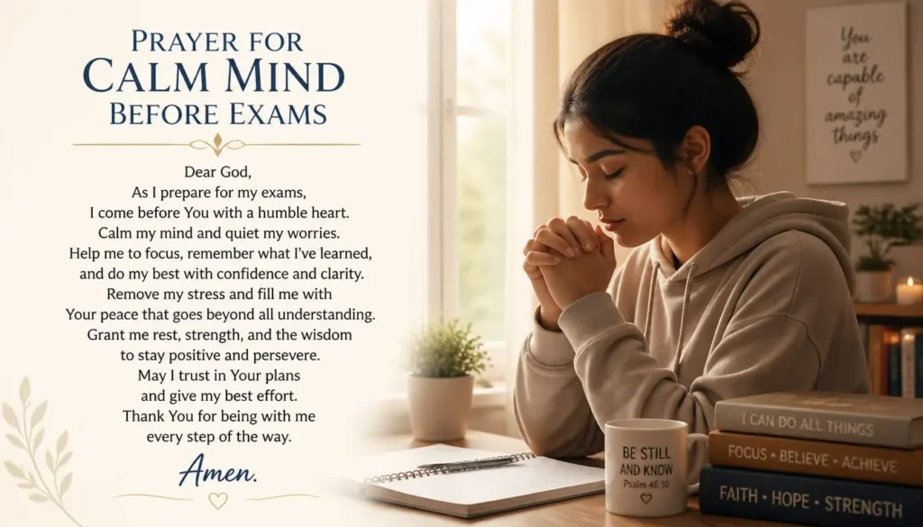 Prayer for Calm Mind Before Exams