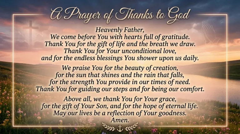 Prayers for Thanking God