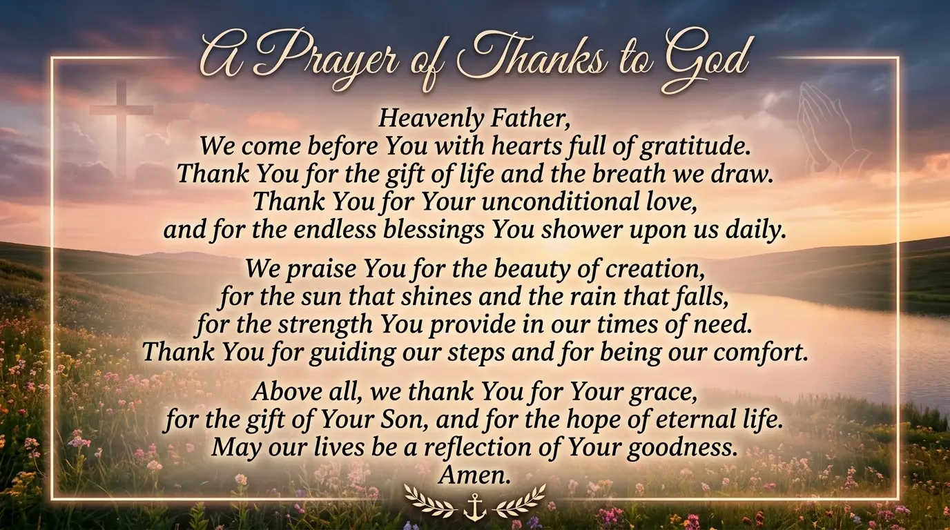 Prayers for Thanking God